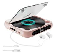 Portable Bluetooth CD Player with LED Display, 2026 New CDs Players with Hi-Fi Sound, Rechargeable Wireless Compatible CD-Player, Portable Small CDs Players, for Travel, Home, Car (Pink)