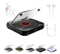 Portable Bluetooth CD Player with LED Display, Rechargeable Wireless CD Player Portable, Portables Small CDs Players for Home, Small CDs Players for Home, Car & Outdoor (Black)