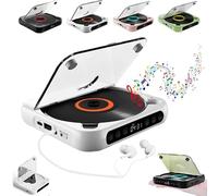 Portable Bluetooth-Compatible CD Player: Hi-Fi Sound, Wireless & Wired Playback, Rechargeable Battery, Compact & Lightweight for Travel,Home,Car (Green)