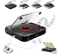 Portable Bluetooth-Compatible CD Player: Hi-Fi Sound, Wireless & Wired Playback, Rechargeable Battery, Compact & Lightweight for Travel,Home,Car (Black)