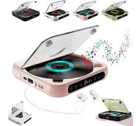 Portable Bluetooth-Compatible CD Player: Hi-Fi Sound, Wireless & Wired Playback, Rechargeable Battery, Compact & Lightweight for Travel,Home,Car (Green)