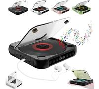 Portable Bluetooth-Compatible CD Player: Hi-Fi Sound, Wireless & Wired Playback, Rechargeable Battery, Compact & Lightweight for Travel,Home,Car (Green)