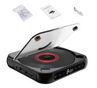 Portable Bluetooth-Compatible CD Player with Hi-Fi Sound, Rechargeable Battery & Bluetooth 5.3, Supports CD/MP3/USB, Type-C Charging, Lightweight for Travel, Home, Car(Black)