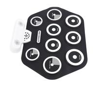 Portable Bluetooth Drum Pad Hand Rolled Drum with Dual Pedal, Dual Speakers, Rechargeable Silicone Roll Up Drum Set for Outdoor Travel