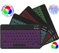 Portable Bluetooth Keyboard Compatible with iPad, Samsung, Fire Tablet, MacBook, Apple, Android, iOS, iPhone, Windows - Wireless Mini Smart Keyboard (Black)