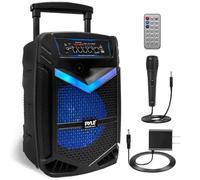 Portable Bluetooth PA Speaker System - 800W Rechargeable Outdoor Bluetooth Speaker Portable PA System w/ 12” Subwoofer 1” Tweeter, Recording Function, Mic In Party Lights USB/SD Radio