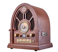 Portable Bluetooth Radio CD Player, Retro Wood Speaker Box, FM/AM Stereo System with AUX, USB, SD Playback, Ideal for Elderly and Children