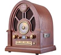 Portable Bluetooth Radio CD Player, Retro Wood Speaker Box with Instrument Panel, 88-108MHz Frequency Range, Ideal for Elderly and Children, 10m Connection Distance