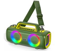 Portable Bluetooth Speaker Wireless,140W Peak Loud Sound with 2 Subwoofers and 2 Tweeters, Plus Bass Boost, IP65 Waterproof Outdoor Speaker, 24H Playtime, RGB Lights, TF/AUX/USB/Mic Input, Large Party