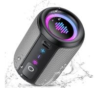 Portable Bluetooth Speaker Wireless with Stereo Sound & Mic for Calls, Bluetooth 5.4 Speaker with 12H Playtime, 6 RGB Lights & TWS Pairing, IPX7 Waterproof Outdoor Speaker for Home, Hiking, Party
