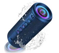 Portable Bluetooth Speaker with 20W Loud Stereo Sound, Bluetooth 5.4 Speaker Wireless with 4 RGB Lights, TWS Pairing, 3 EQ Modes, Built-in Mic, IP7 Waterproof Outdoor Speaker for Party Travel, Blue
