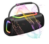 Portable Bluetooth Speaker with 24W Stereo Sound, BassUp, BT5.3, 24-Hour Playtime, IP6 Waterproof Wireless Pairing Speaker with Built-In Mic, RGB Multi-Color Rhythm Lights for Outdoor/Party/Gifts