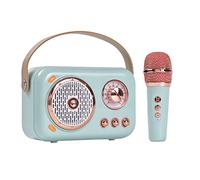 Portable Bluetooth Speaker with Microphone Set,Retro Bluetooth Speaker with Home Karaoke Machine,Portable Handheld Karaoke Mics Speaker Machine for Kids and Adults Home Party Birthday (Blue)
