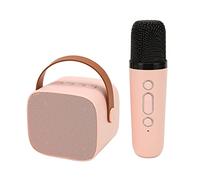 Portable Bluetooth Speaker with Microphone Set, Retro Mini Karaoke Machine, Handheld Karaoke Mics Speaker Machine with 6 Sound Effects for Kids and Adults Home Party Birthday (Pink)