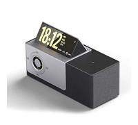 Portable Bluetooth Speaker with Wireless Charging, Flip-Up Screen, Displays Lyrics, Date & Time, Intelligent White Noise & Sleep-Aid Ambient Light, Bluetooth 5.3