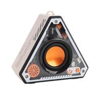 Portable Bluetooth Speakers, Loud Stereo Sound Mini Speaker with Colorful LED Lights, 400mAh Rechargeable Travel Speaker with Lanyard for Home Party Outdoor Gift (White) (Beige)