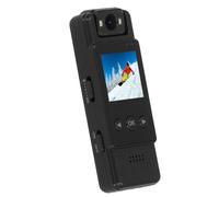 Portable Body Worn Camera, 1080P HD 180° Rotatable Lens Clear Image Body WiFi Camera Motion Detection Secure Attachment for Officers for Meeting Record (Black)