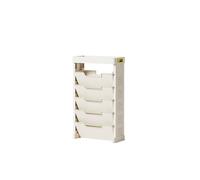 Portable Bookshelf on Wheels Mobile ge Rack Textbook Organizer TwoWay Retrieval Design Easy to Move Ideal for Kids' Room Living Room School (Size A)