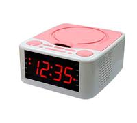 Portable Boombox CD Player with Bluetooth, FM Radio, MP3 Playback, AUX Input, Headphone Jack, LED Display, and Dust Cover, Timing Music Alarm Clock(Pink,Bluetooth)