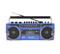 Portable Boombox CD Tape Player, Retro Bluetooth Cassette Recorder with AM/FM Radio, Classic Style Speaker for Family Gatherings and Travel