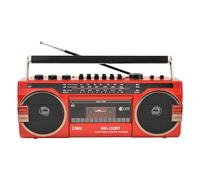 Portable Boombox CD Tape Player, Retro Bluetooth Cassette Recorder with AM/FM Radio, Classic Style Speaker for Family Gatherings and Travel