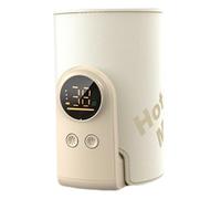 Portable Bottle Warmer 6 Level Fast-Heating Baby Bottle Warmer with LED Screen Water Resistant 6000mAh USB Rechargeable Breastmilk Heater for Travel Camp Picnic