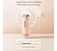 Portable Bottle Warmer, Bottle Warmer On The Go with Temperature Display 300 Ml 15000mAh Rechargeable Water Warmer Travel Bottle Warmer for Vehicle Car Airplane Journey (Pink)