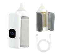 Portable Bottle Warmer,Cordless Bottle Warmer Heater, Milk Bottle Heating Bag,6 Gears Adjustable Electric Food Warmer with LCD Displayfor Most Bottles Fast Heating&Defrost for Night and Morning Use