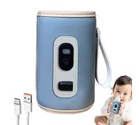 Portable Bottle Warmer Cover, Fast Heating Milk Warmer, 5.51 x 3.15 x 3.15 inches Adjustable Temperature Insulation, USB Baby for Bottle Heater, Travel-Friendly Heat Keeper