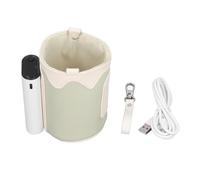 Portable Bottle Warmer Digital Display 21 Gears Temp Adjustable Rechargeable Universal Milk Warmer Bag for Travel Home Lightweight Faux Leather Silicone 10 x 12cm 6400mAh Battery (Green)