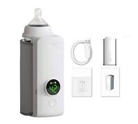 Portable Bottle Warmer, Digital Display, USB Fast Heating Bottle Warmer for Travel, 6-Speed with Constant Temperature Control Milk Warmer for Breast Milk, Electric Bottle Warmer On The Go