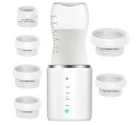 Portable Bottle Warmer for Outings, Dual Leakage-Proof, Fast Heating with Temp Display, USB Rechargeable Bottle Warmer for Travel with 6 Adapters, Fits Philips Avent, Tommee Tippee, MAM