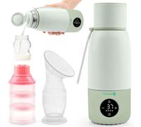 Portable Bottle Warmer for Travel - 17oz 12H Baby Bottle Milk Warmer, Fast Heat Travel Bottle Warmer for Breastmilk, USB Calentador De Biberones on The Go - Wireless Car Bottle Water Warmer, Green
