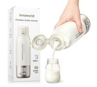 Portable Bottle Warmer for Travel,600ml Baby Milk Warmer for Breastmilk & Formula with Fast Heating,10400mAh Long Battery Life,USB-C Charging,Ideal for Car,Vehicle & Airplane Journeys