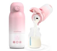 Portable Bottle Warmer for Travel, Dual Heating Modes for Breast Milk and Water, Portable Bottle Milk Warmer with Fast Heating and Long Battery Life, 350ml Large Capacity (Pink)