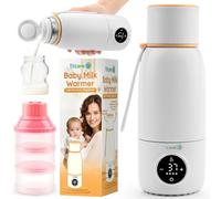 Portable Bottle Warmer for Travel - Fast Heat Travel Bottle Warmer for Breastmilk, USB Calentador De Biberones on The Go - 17oz 12H Baby Bottle Milk Warmer, Wireless Car Bottle Water Warmer, Orange