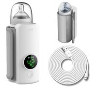 Portable Bottle Warmer for Travel, Fast Heating & 48H Keep Warming, Bottle Warmer On The Go, Precise Temperature Control, Portable Milk Warmer Battery Powered