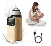 Portable Bottle Warmer for Travel, Rechargeable Bottle Warmer On The Go, Fast Charging & 6 Heating Settings, Leak-Proof, Night Light, Milk Warmer for Breastmilk and Formula