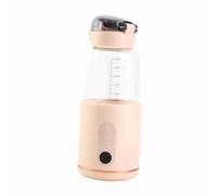 Portable Bottle Warmer, Travel Bottle Warmer 300 Ml Rechargeable Baby Bottle Warmer LED Display Baby Flask for Vehicle Car Airplane Journey (Pink)