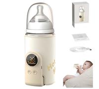 Portable Bottle Warmer, Travel-Friendly, Leak-Proof, Precise Temp-Control & LCD Display, Long Battery Life for Constant-Warm for 6-10 Hours, Feeding While Charging, Fast-Chargin (6000 mAh)