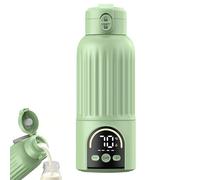 Portable Bottle Warmer with Night Light, 500ML Fast Heating for Breastmilk, Formula & Water, 12000Ah Battery & Precise Temperature Control Cordless Baby Milk Warmer for Travel, Night Feeding (Green)