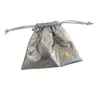 Portable Bowknot PU Leather Pouches Bag Practical Drawstring Closure PU Bag Convenient Makeup Jewelry Storage Pouches