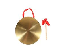 Portable Brass Chinese Hand Gong Cymbals, Brass Hand Gong Gold 18cm 25cm 32cm Chapel Opera Percussion With Hammer(25cm)