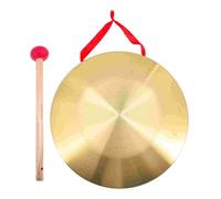 Portable Brass Chinese Hand Gong Cymbals, Golden Chinese Copper Gong 32cm