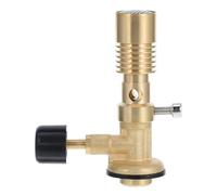 Portable Brass Gas Torch Burner Head with Adjustable Flame Control | Golden Brass, Weighted round Base and Threaded Connection, for Propane or Natural Gas Use