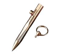Portable Brass Pen - Lightweight Pendant, Travel Accessory | Key Ring Signature Tool, Sleek Design, Pocket-Sized Marker for Camping, Outdoors, Work Use or Everyday Writing