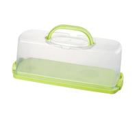 Portable Bread Box with Handle, Loaf Cake Container Plastic Rectangular Food Storage Carrier Bread Keeper with Transparent Lid for Pastries, Bagels, Bread Rolls, Buns or Baguettes (Green)