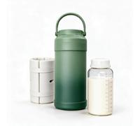 Portable Breast Milk Cooler Bottle - Milk Storage Bottles Compatible with Medela Breast Pumps, 24H+ Cooling, with 2 BPA-Free Bottles with Measurement Marks, Travel Essential for Outdoor - Green