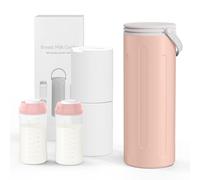 Portable Breast Milk Cooler for Outdoor, 22oz Larger Capacity Travel Breastmilk Chiller with 2pcs, 360°Total Cooling for 24Hours, Baby Bottles for Breastmilk Storage, Breastfeeding Essential-Pink
