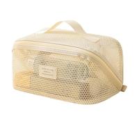Portable Breathable Pouch with Handle, Travel Makeup Bag Container for Toiletries, Premium Cosmetic Storage Case, Lightweight Beauty Travel Organizer